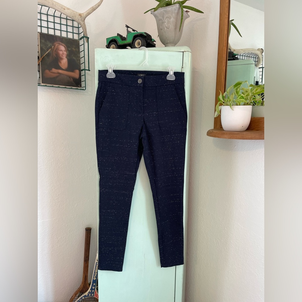 Loft Skinny Pants, Navy Blue, Size 6